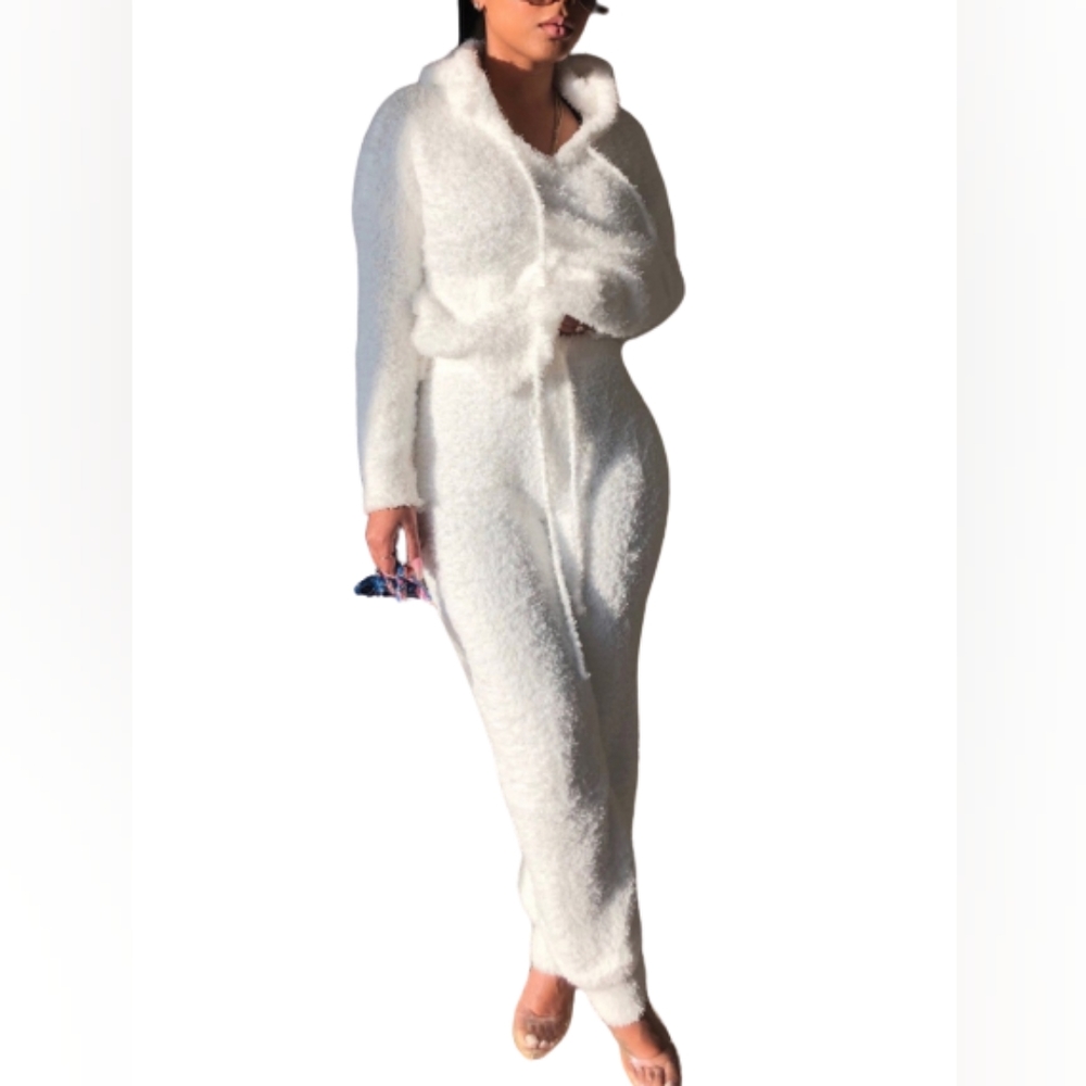 Marysol.Boutique Set Teddy Drawstring Pullover Women's